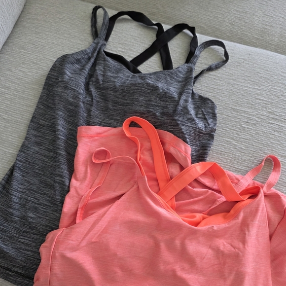 Danskin Orange & Black Cross Back Athletic Dri-fit Tank Tops Size XS - Picture 1 of 8